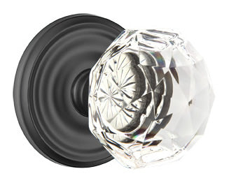 Emtek Diamond Crystal Knob - Shown with Regular Rosette