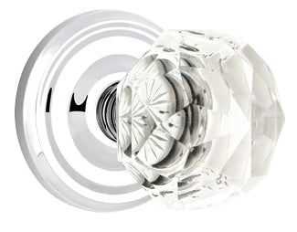 Emtek Diamond Crystal Knob - Shown with Regular Rosette