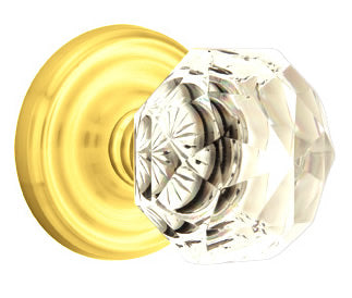 Emtek Diamond Crystal Knob - Shown with Regular Rosette