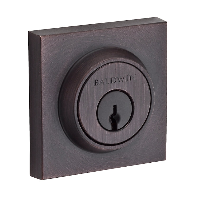 Baldwin Contemporary Square Deadbolt Satin Black