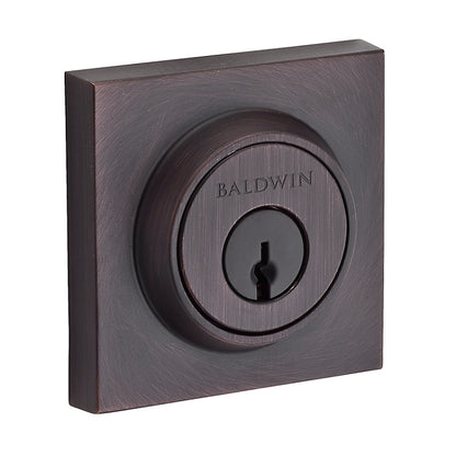 Baldwin Contemporary Square Deadbolt Satin Black