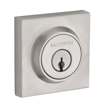 Baldwin Contemporary Square Deadbolt - shown in Satin Nickel