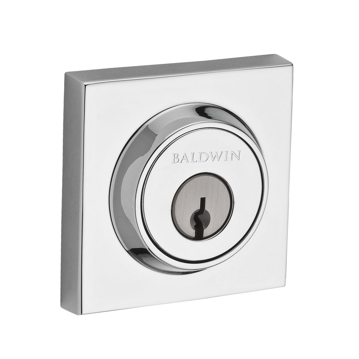Baldwin Contemporary Square Deadbolt Polished Chrome