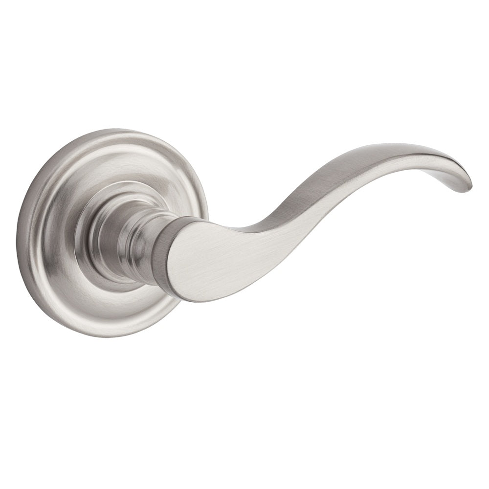 Baldwin Reserve Curve Lever Satin Nickel