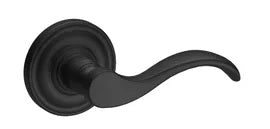 Baldwin Reserve Series Curve Lever with Traditional Round Rosette