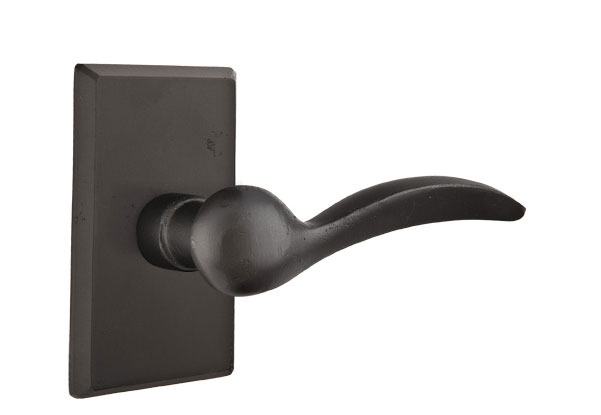 Emtek Sandcast Bronze Durango Lever with Style 3 Rosette