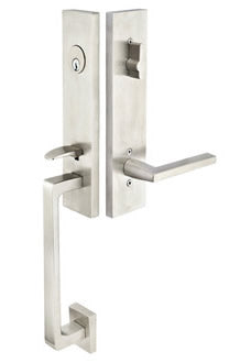 Emtek Davos Stainless Steel Handleset with Helios Interior