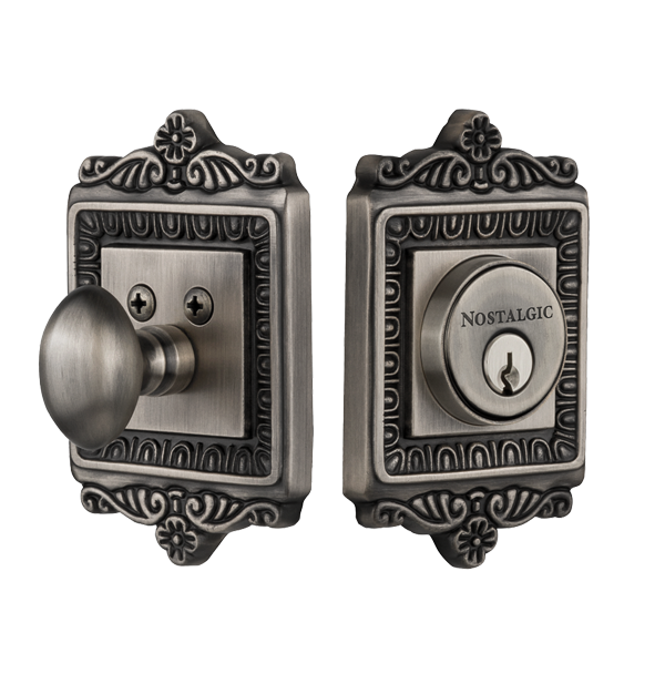 Nostalgic Warehouse Egg and Dart Deadbolt - Antique Pewter