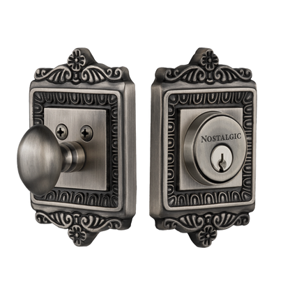 Nostalgic Warehouse Egg and Dart Deadbolt - Antique Pewter