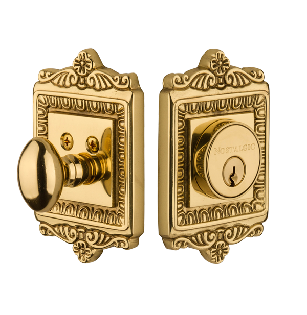 Nostalgic Warehouse Egg and Dart Deadbolt - Polished Brass