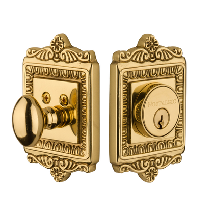 Nostalgic Warehouse Egg and Dart Deadbolt - Polished Brass