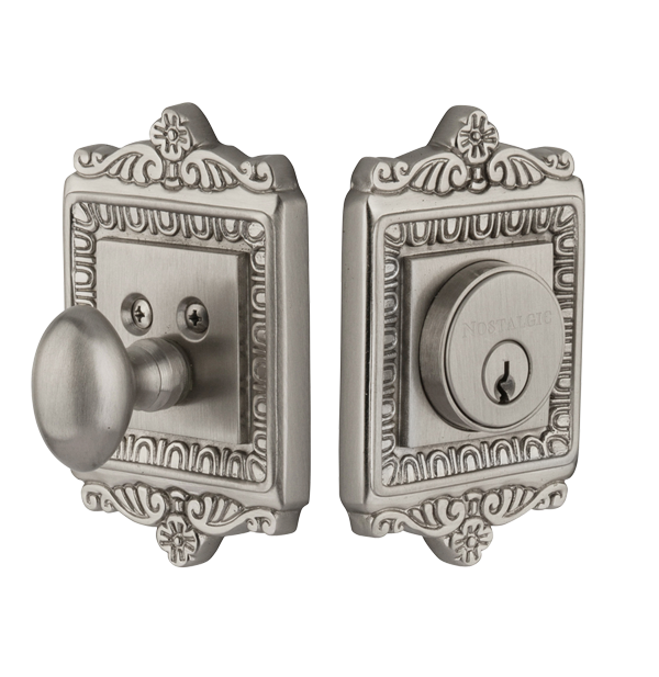 Nostalgic Warehouse Egg and Dart Deadbolt - Satin Nickel