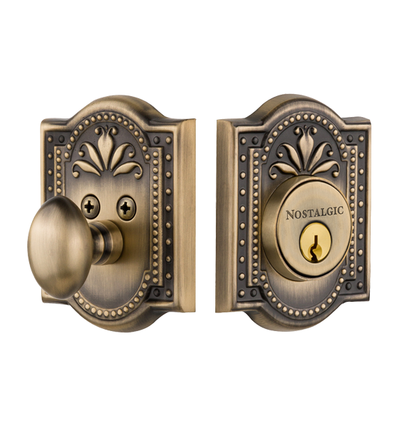 Nostalgic Warehouse Meadows Deadbolt - Antique Brass