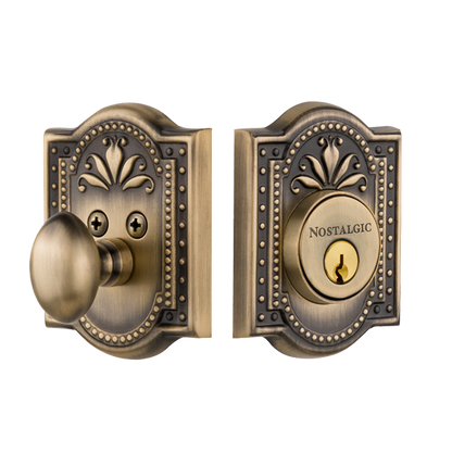 Nostalgic Warehouse Meadows Deadbolt - Antique Brass