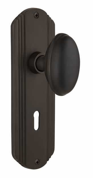 Nostalgic Warehouse Deco Plate with Homestead Knob - Oil-Rubbed Bronze
