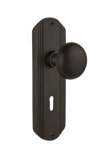 Nostalgic Warehouse Deco Plate with New York Knob - Oil-Rubbed Bronze