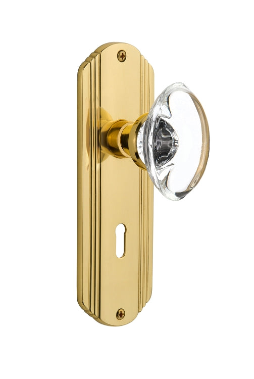 Nostalgic Warehouse Deco Plate with Oval Crystal Knob