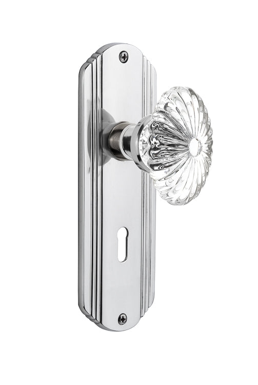 Nostalgic Warehouse Deco Plate with Oval Fluted Crystal Knob