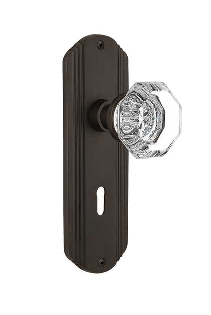 Nostalgic Warehouse Deco Plate with Waldorf Knob - Oil Rubbed Bronze