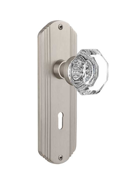 Nostalgic Warehouse Deco Plate with Waldorf Knob - Satin Nickel