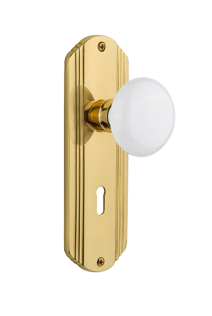 Nostalgic Warehouse Deco Plate with White Porcelain Knob