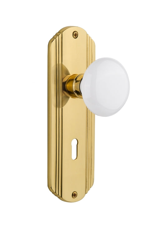 Nostalgic Warehouse Deco Plate with White Porcelain Knob