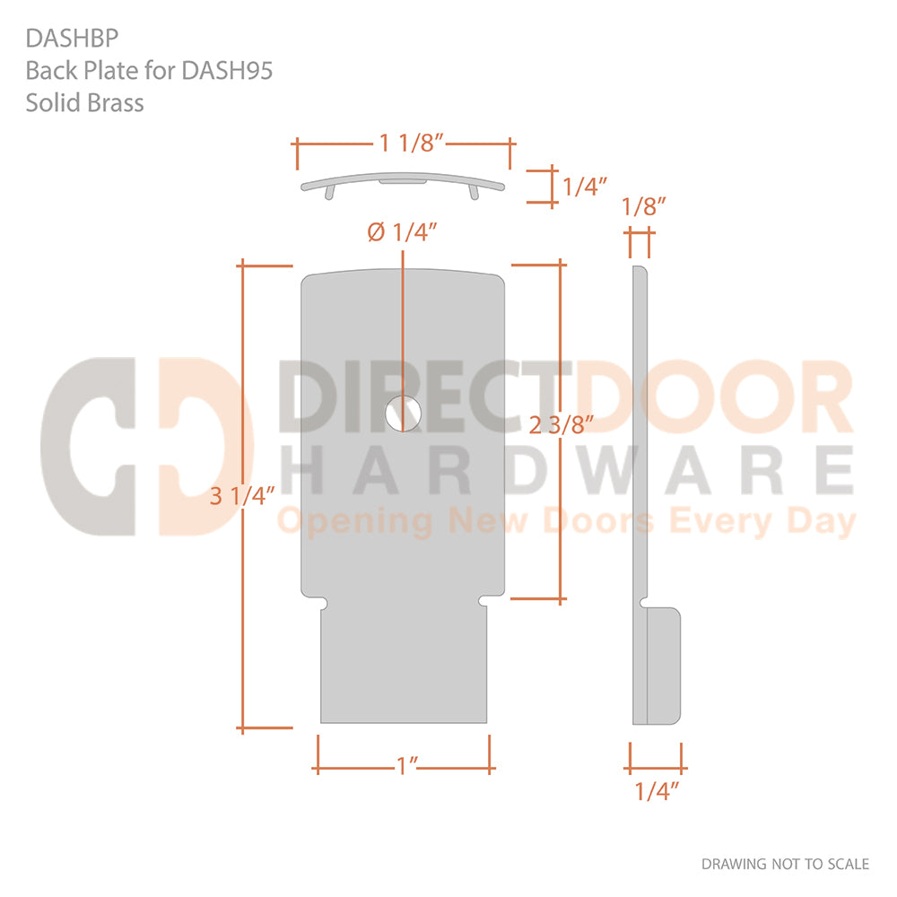 Measurements for Deltana Solid Brass Backplate