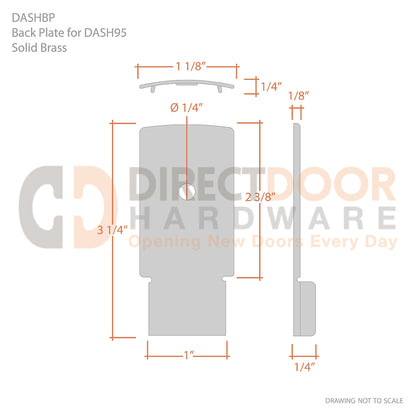 Measurements for Deltana Solid Brass Backplate
