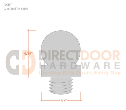 Deltana Ball Door Hinge Finial Measurements