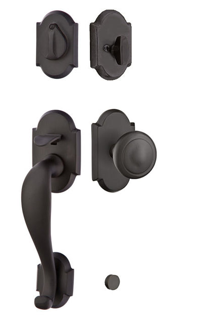 Emtek Denver Handleset - Butte Knob Interior - Flat Black