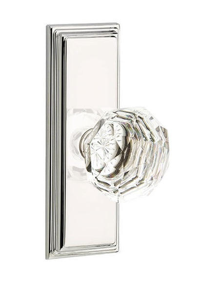 Emtek Diamond Crystal Knob with 7 Inch Wilshire Sideplate