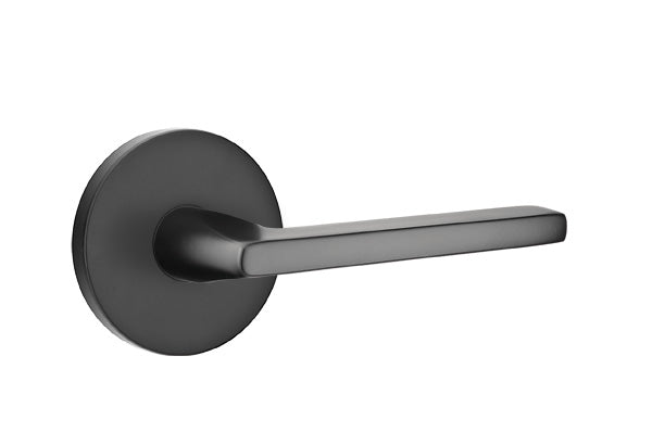 Emtek Brass Helios Lever Flat Black-Disk Rosette