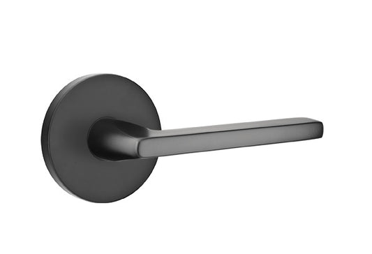 Emtek Brass Helios Lever Flat Black-Disk Rosette
