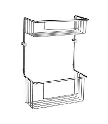 Smedbo Sideline Collection Basic Two Level Straight Soap Basket DK1031 Polished Chrome