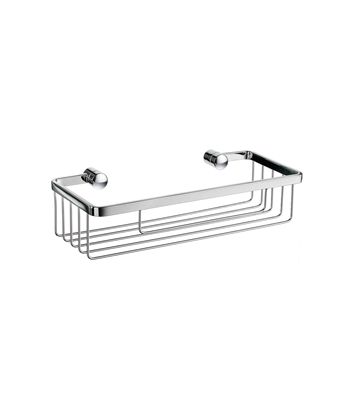 Smedbo Sideline Collection Design Straight Single level Basket Open Back DK2001 Polished Chrome
