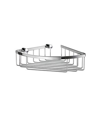 Smedbo Sideline Collection Design Corner Single Level Basket DK2021 Polished Chrome