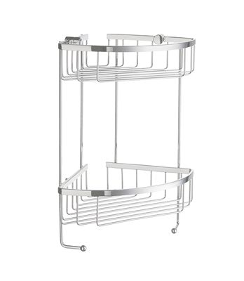 Smedbo Sideline Collection Design Corner Double Level Basket DK2031 Polished Chrome