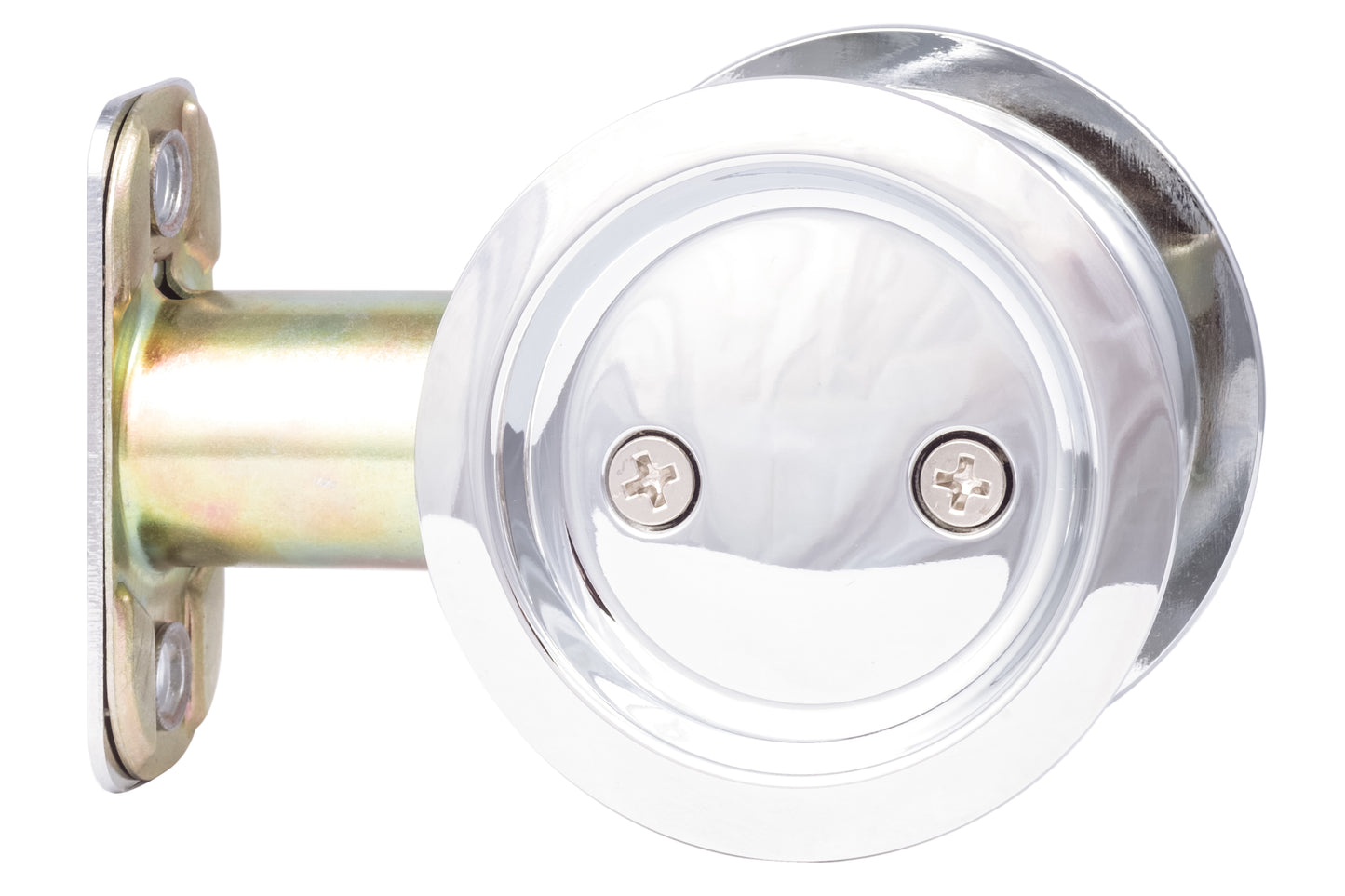 Sure-Loc Passage Pocket Door Set in Polished Chrome Interior