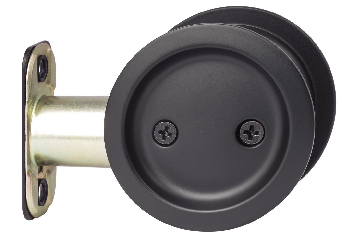 Sure-Loc Passage Pocket Door Set in Flat Black Interior