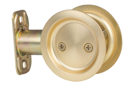 Sure-Loc Passage Pocket Door Set in Satin Brass Interior