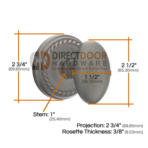 Emtek Egg Knob Specs Rope Rosette