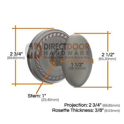 Emtek Egg Knob Specs Rope Rosette