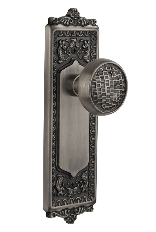 Nostalgic Warehouse Egg and Dart Plate with Craftsman Knob - Antique Pewter