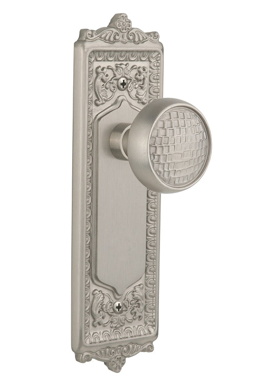 Nostalgic Warehouse Egg and Dart Plate with Craftsman Knob - Satin Nickel