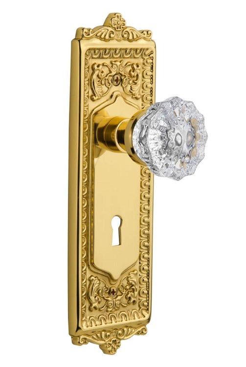 Nostalgic Warehouse Egg and Dart Plate with Crystal Knob ( All Mortise Come W/ Keyhole )