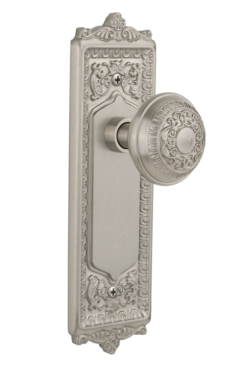 Nostalgic Warehouse Egg and Dart Plate with Egg and Dart Knob - Satin Nickel