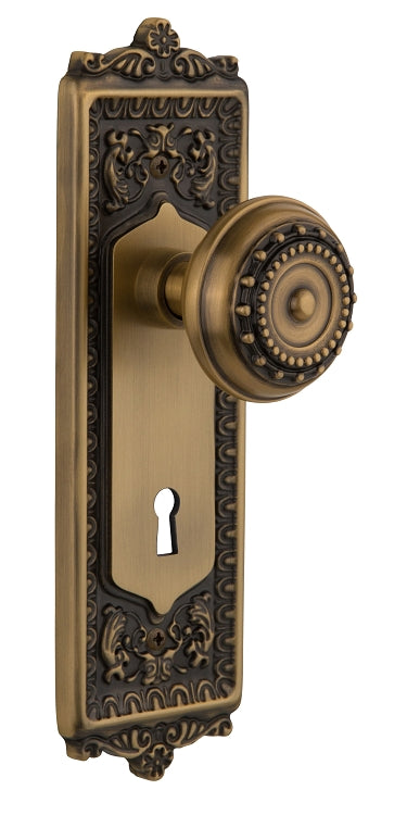 Nostalgic Warehouse Egg and Dart Plate with Meadows Knob - Mortise Lock