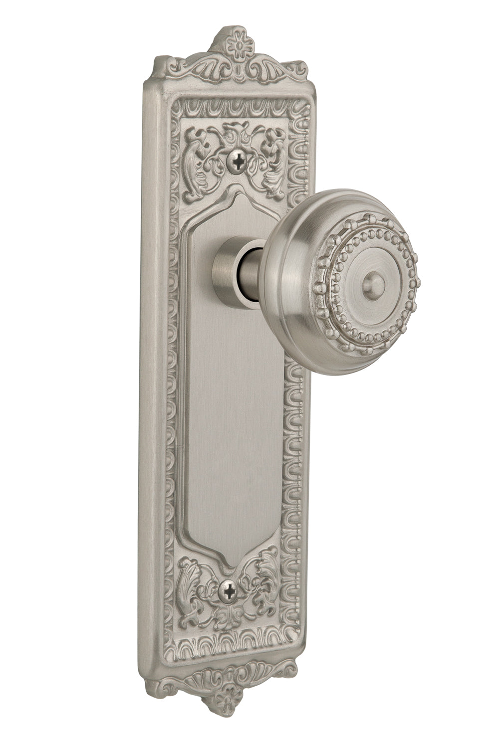 Nostalgic Warehouse Egg and Dart Plate with Meadows Knob - Satin Nickel