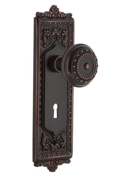 Nostalgic Warehouse Egg and Dart Plate with Meadows Knob - Timeless Bronze