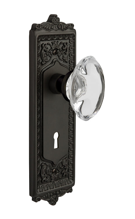 Nostalgic Warehouse Deco Plate with Oval Crystal Knob